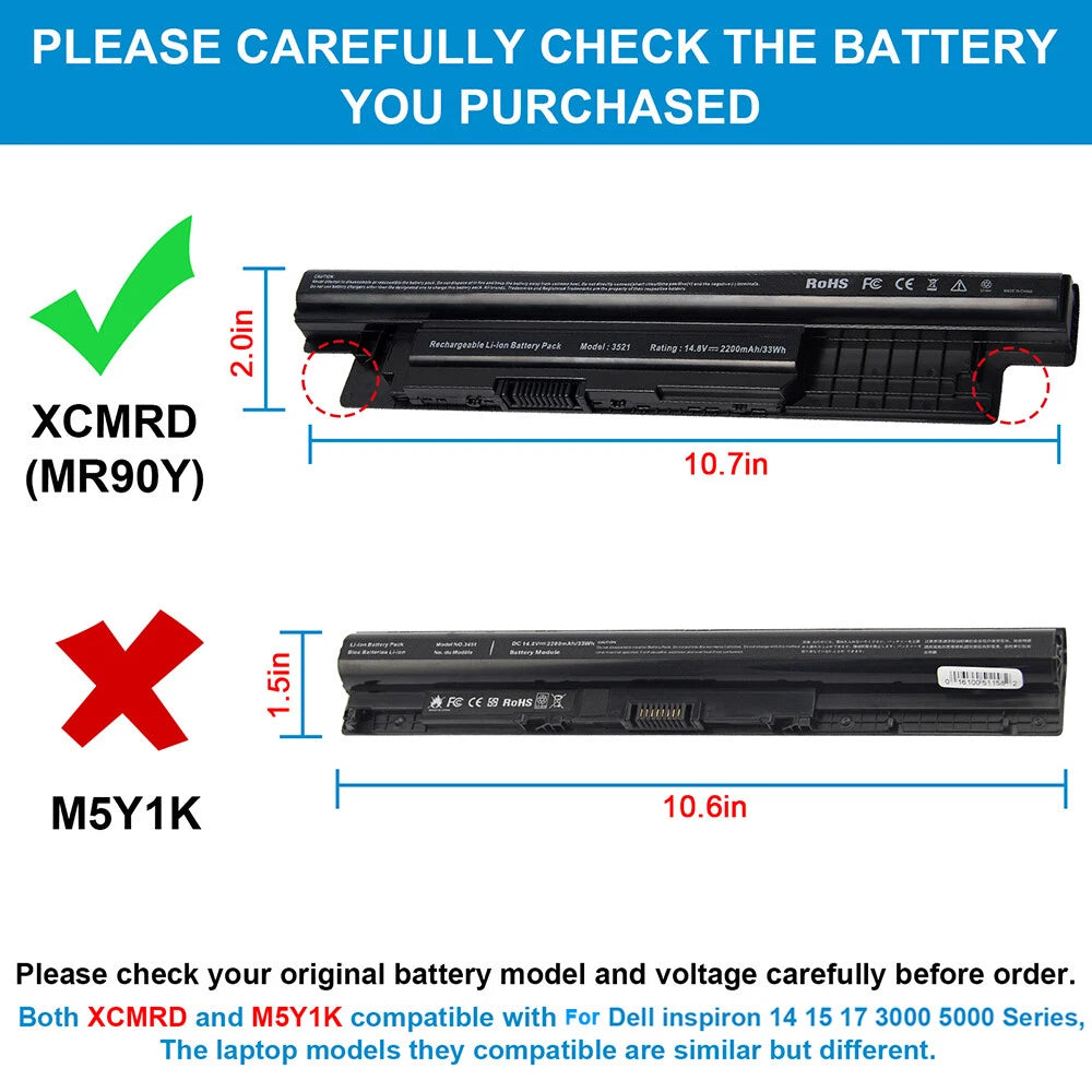 Battery For Dell Inspiron 14-3421 15-3521 17-3721 Latitude 15 3000 E3440 3540 US