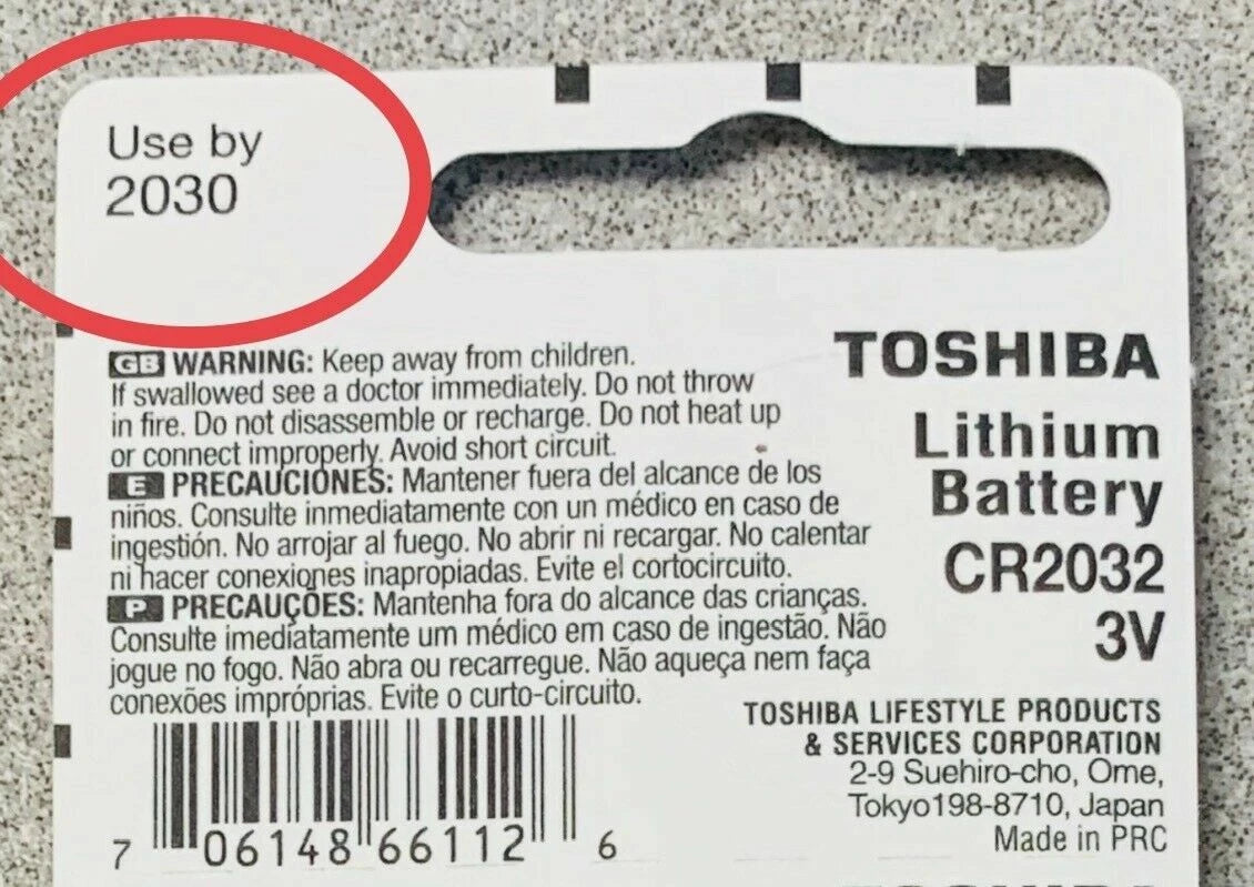 100 x Original Toshiba CR2032 CR 2032 3V LITHIUM BATTERY BR2032 DL2032 Remote