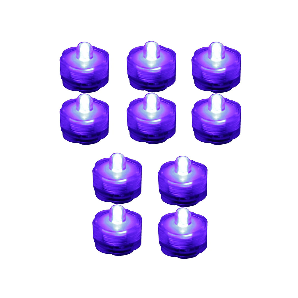 Submersible Waterproof Battery LED Tea Light ~ Wedding Decoration~PURPLE ~ 10 Pa