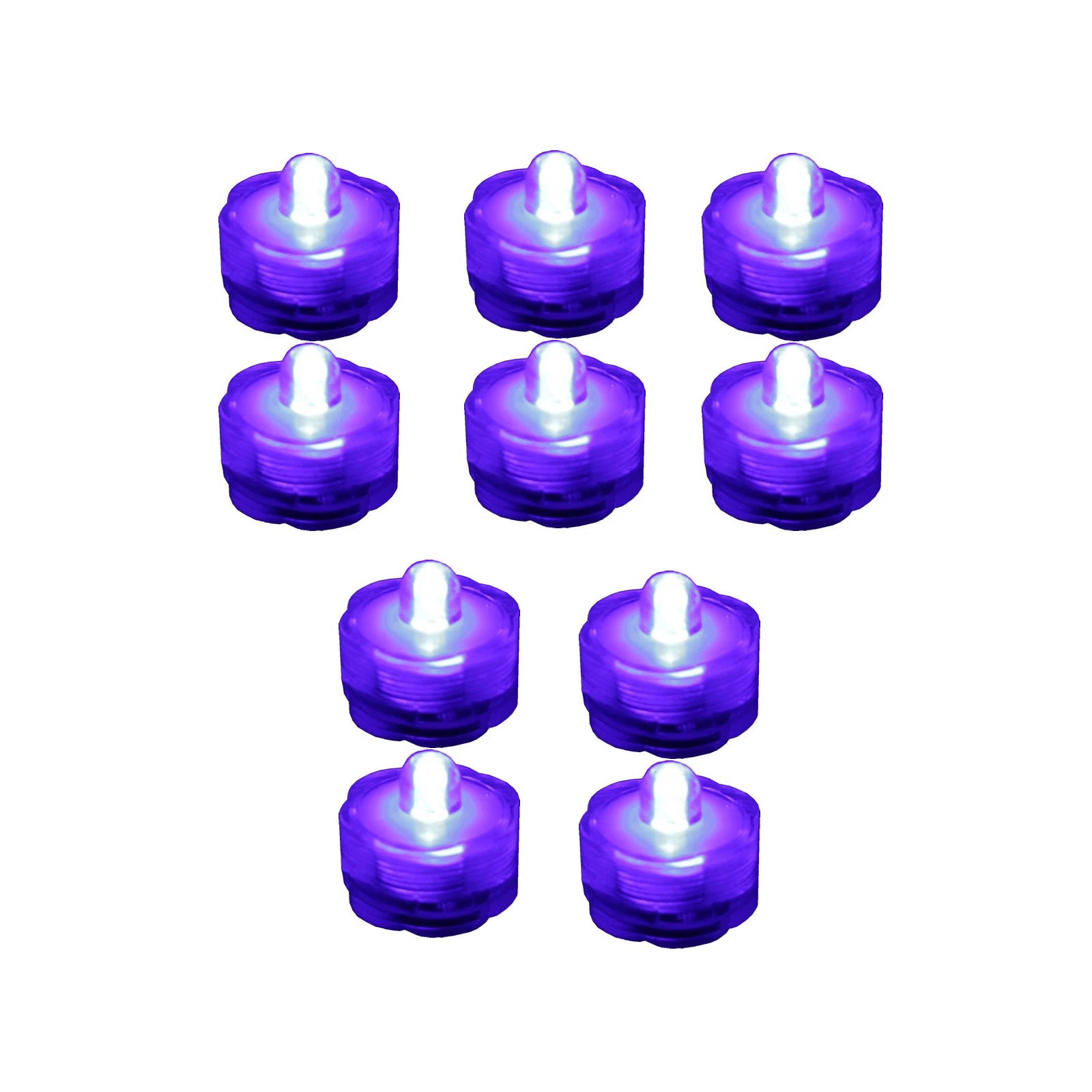 Submersible Waterproof Battery LED Tea Light ~ Wedding Decoration~PURPLE ~ 10 Pa