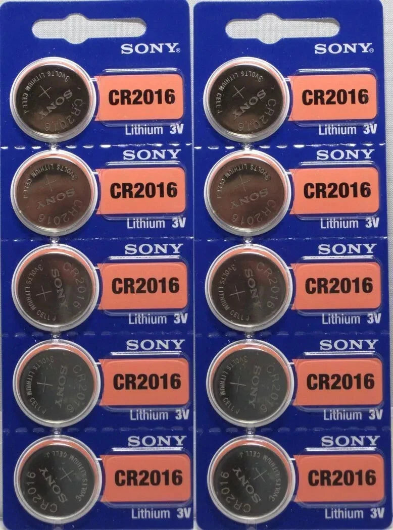 100 x Murata CR2016 Battery 3V Lithium Coin Cell 100 Count Replaces Sony CR2016