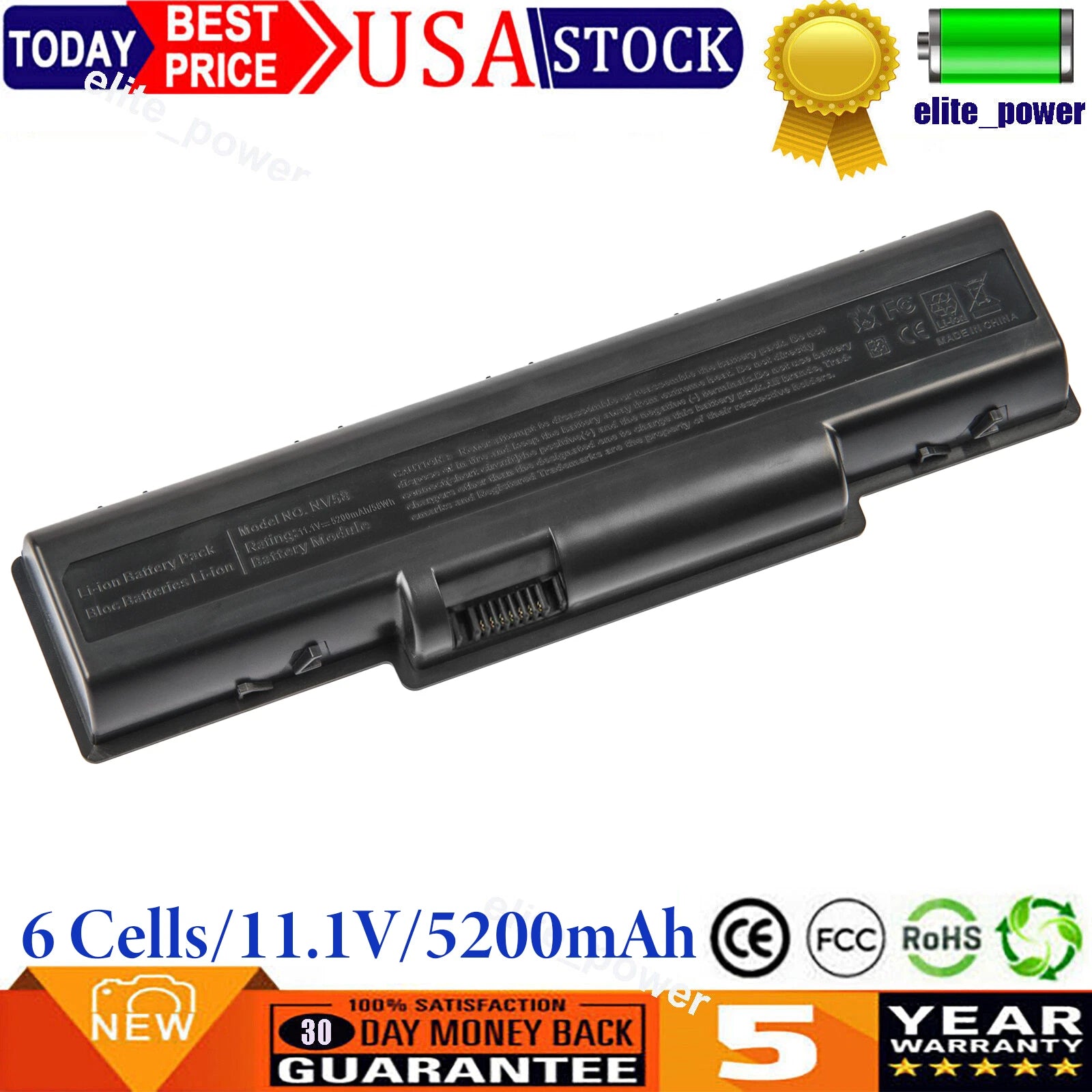 Battery for Gateway NV52 NV53 NV54 NV56 NV58 NV59 ACER Aspire 5517 EMACHINE D525