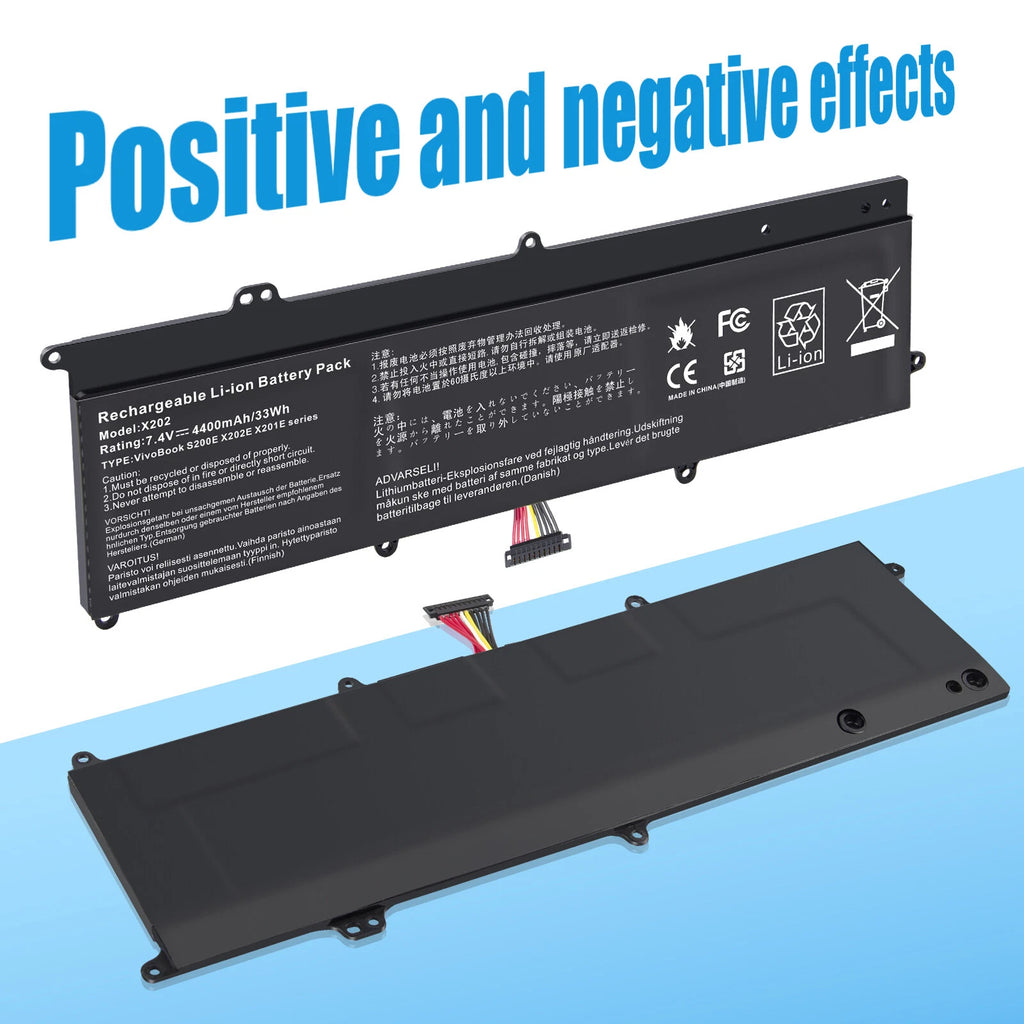 C21-X202 Battery For ASUS VivoBook X202 X202E S200 S200E X201 X201E 7.4V 33Wh