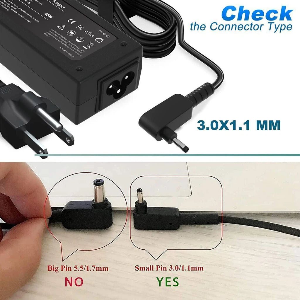 45W Charger Adapter Laptop Power Supply For Acer Aspire A515-44 A515-56 A517-52