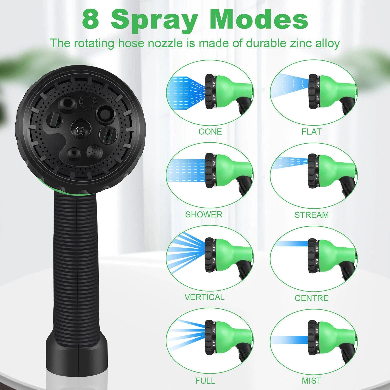 Durable 100 FT Heavy Duty Expandable Flexible Garden Water Hose Spray Nozzle