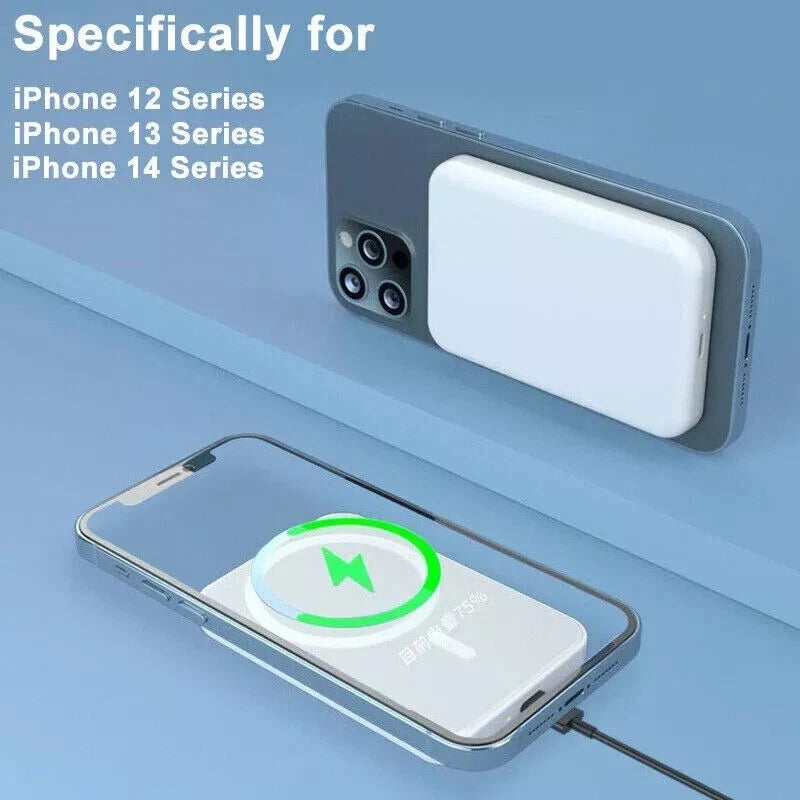10000mAh Power Bank Magnetic Battery Pack Wireless Charger for iPhone 14/13/12/X