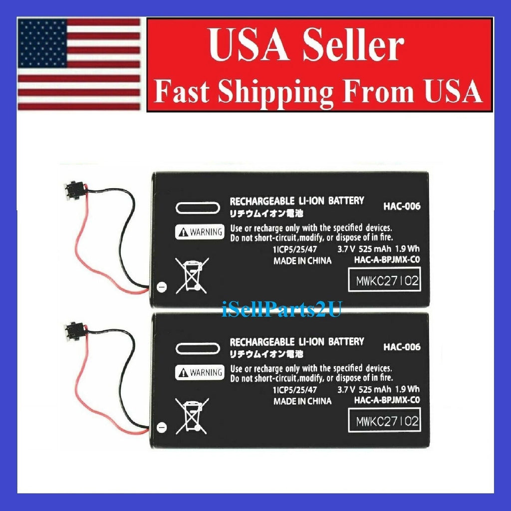 2 x Replacement Battery Nintendo Switch Joy-Con Fits HAC-006 525mAh Left Right