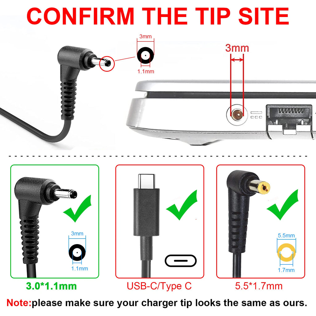 AC Adapter Charger For Acer Chromebook N15Q8 N15Q9 11 14 15 R11 CB3-431 CB3-532