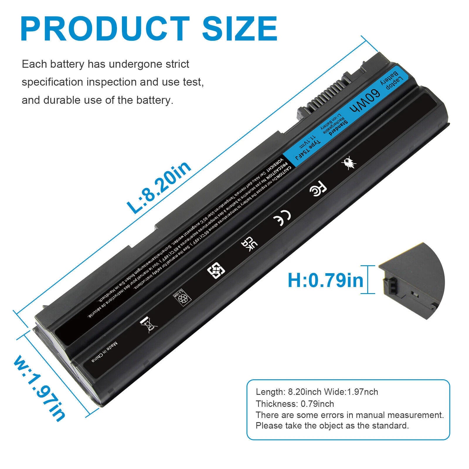 58WH For Dell N3X1D T54F3 Latitude E6540 E6440 E5530 E5430 E6520 E6420 Battery