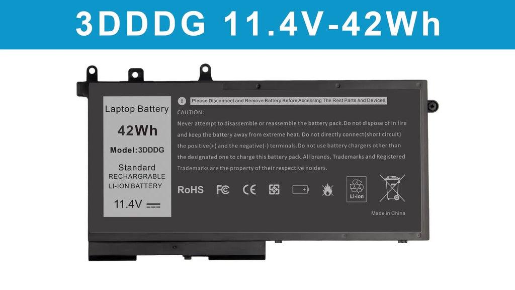 Battery for Dell Latitude E5280 E5480 3DDDG D4CMT 83XPC Precision M3520 M3530