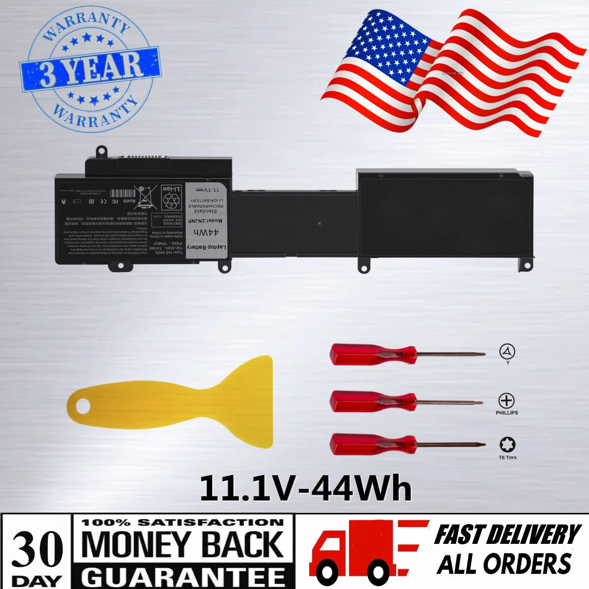 2NJNF Battery for Dell Inspiron 14z-5423 15z-5523 Ultrabook Series 8JVDG TPMCF