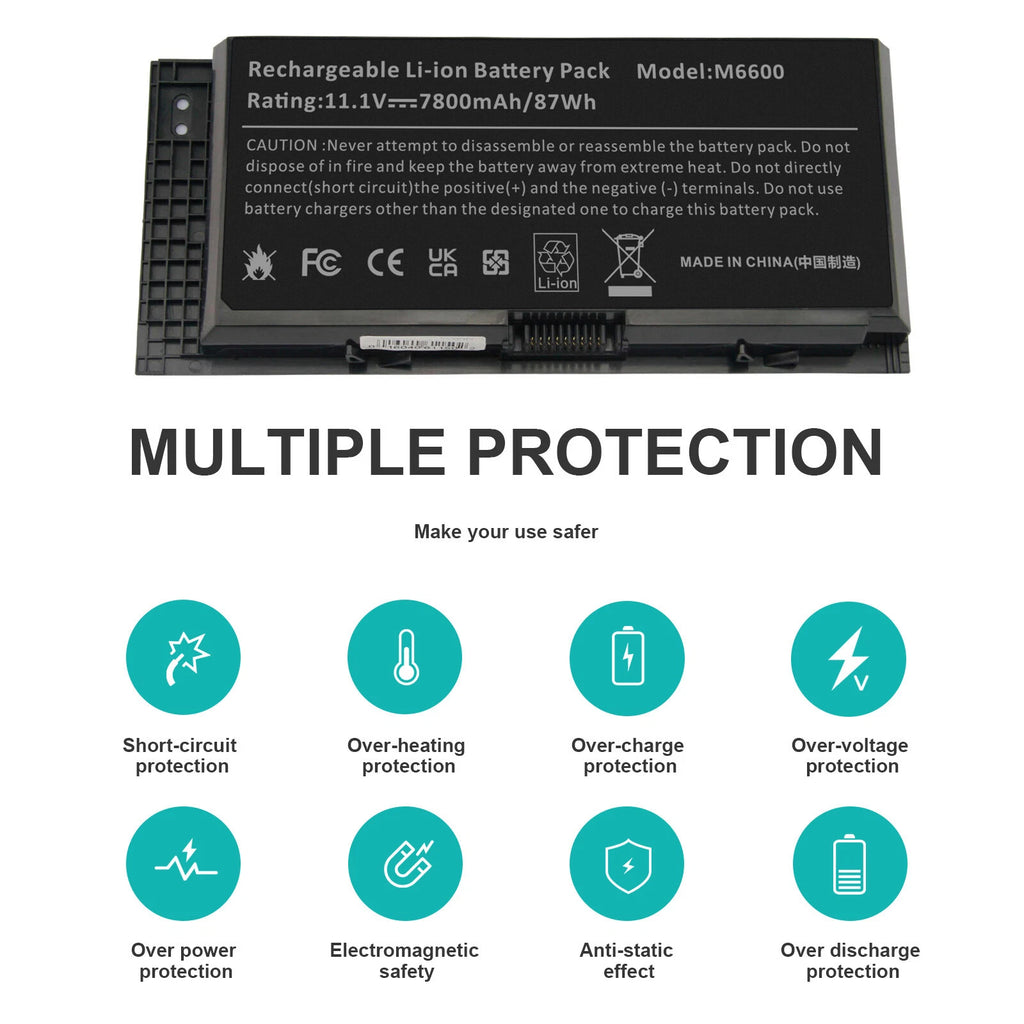 9 Cell M6600 Battery for Dell Precision M4600 M4700 M4800 M6700 M6800 Type FV993