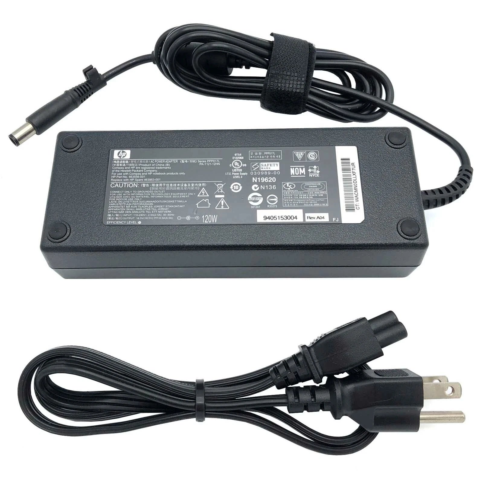 Open Box Genuine 120W HP Adapter for TouchSmart 9100 A2W13 All-in-One Desktop PC