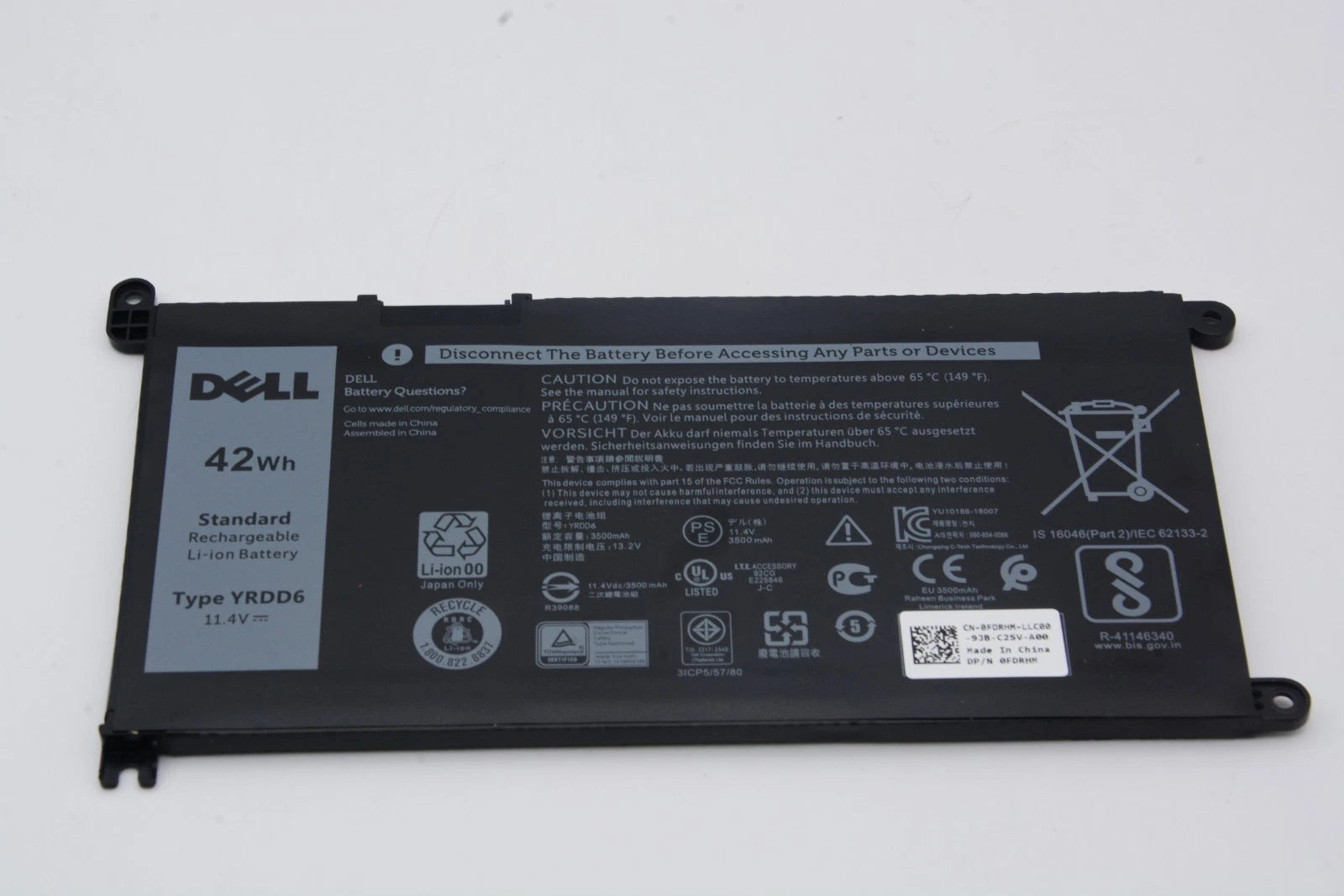 Genuine YRDD6 Battery for Dell Inspiron 14 15 17 3000 5000 7000 Vostro 3491 5581
