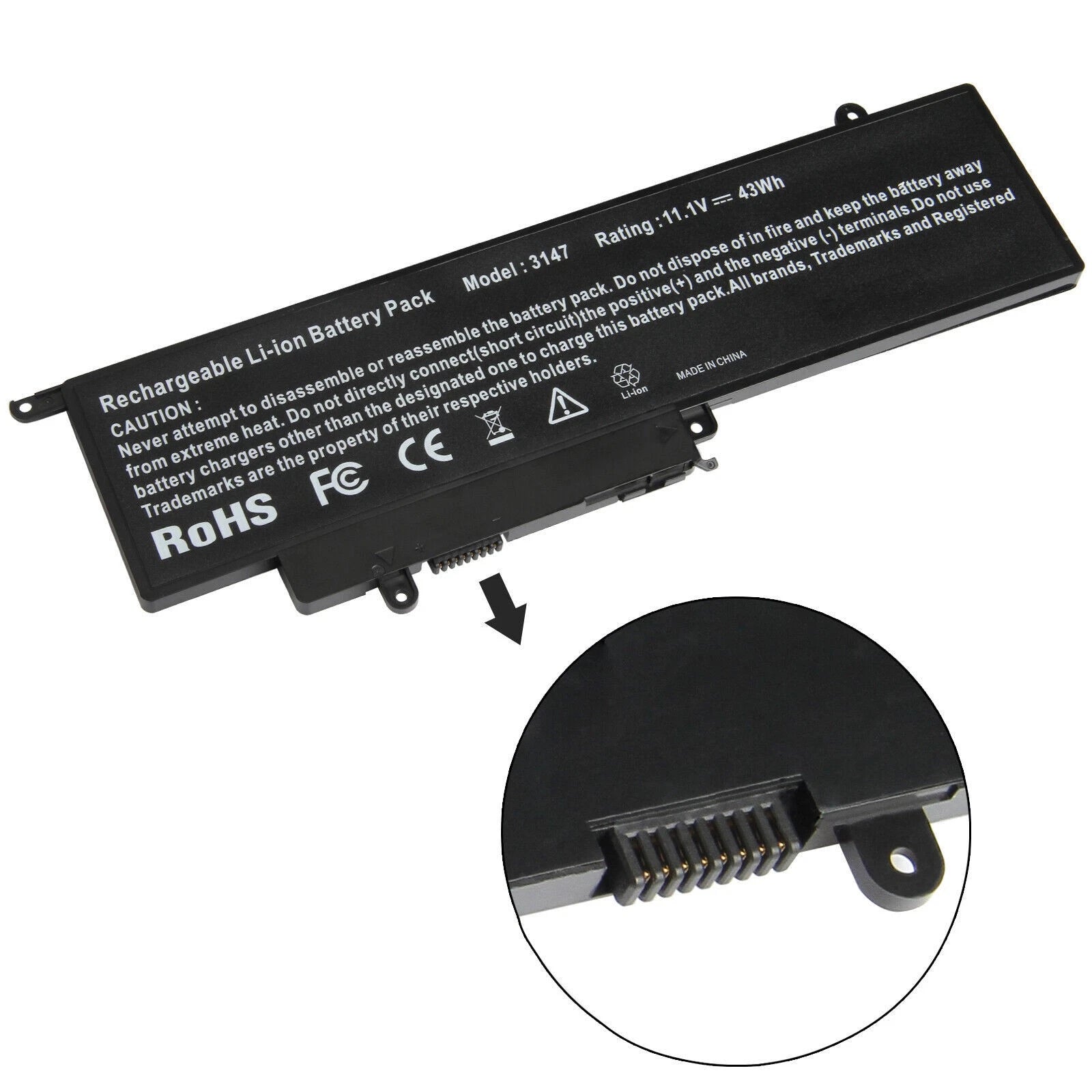 43Wh Battery For Dell Inspiron 11 3000 3147 3148 0WF28 4K8YH P20T 92NCT GK5KY
