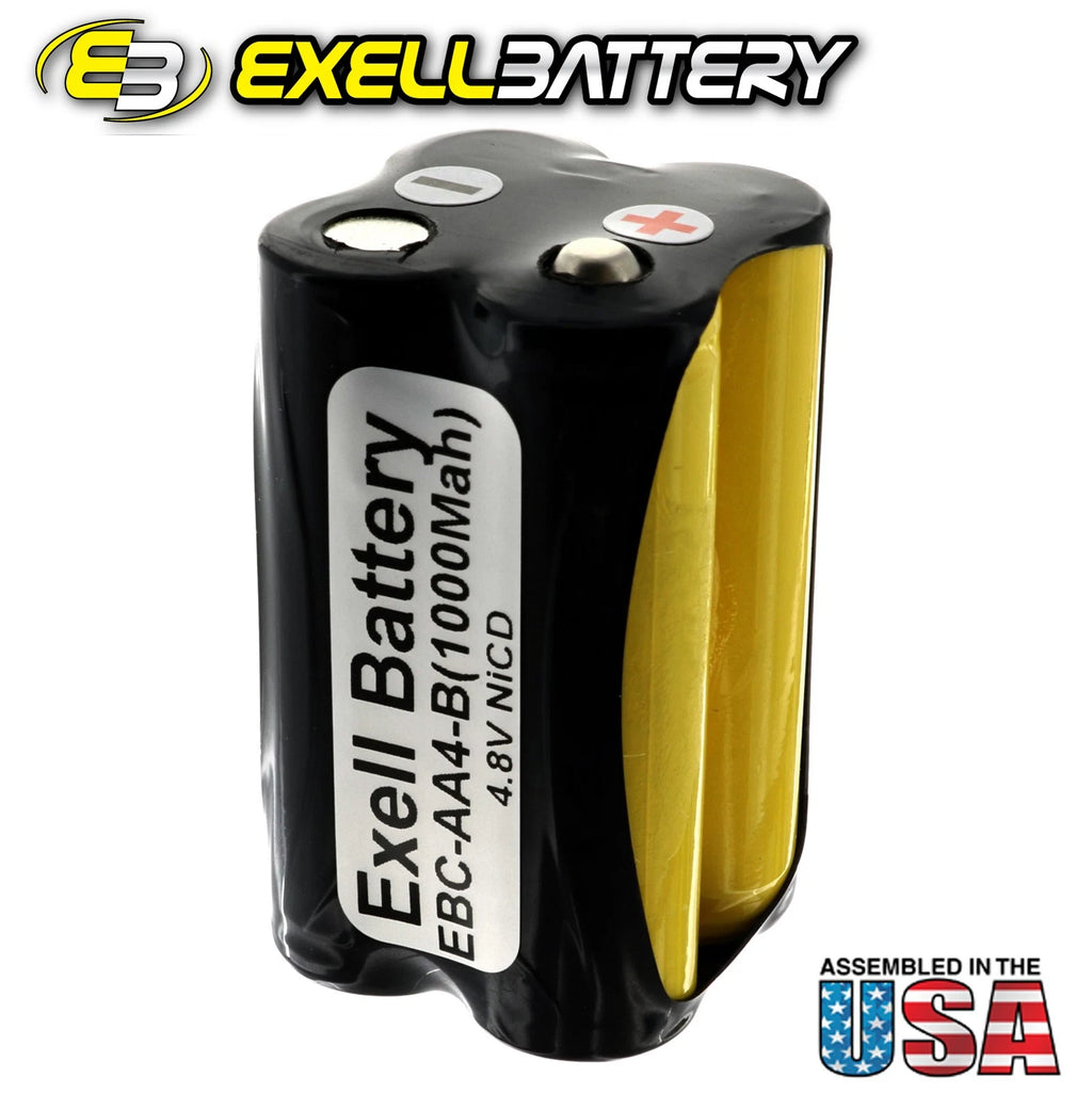 Exell Custom 4.8V 1000mAh NiCd 4xAA Square Button Top Battery Pack