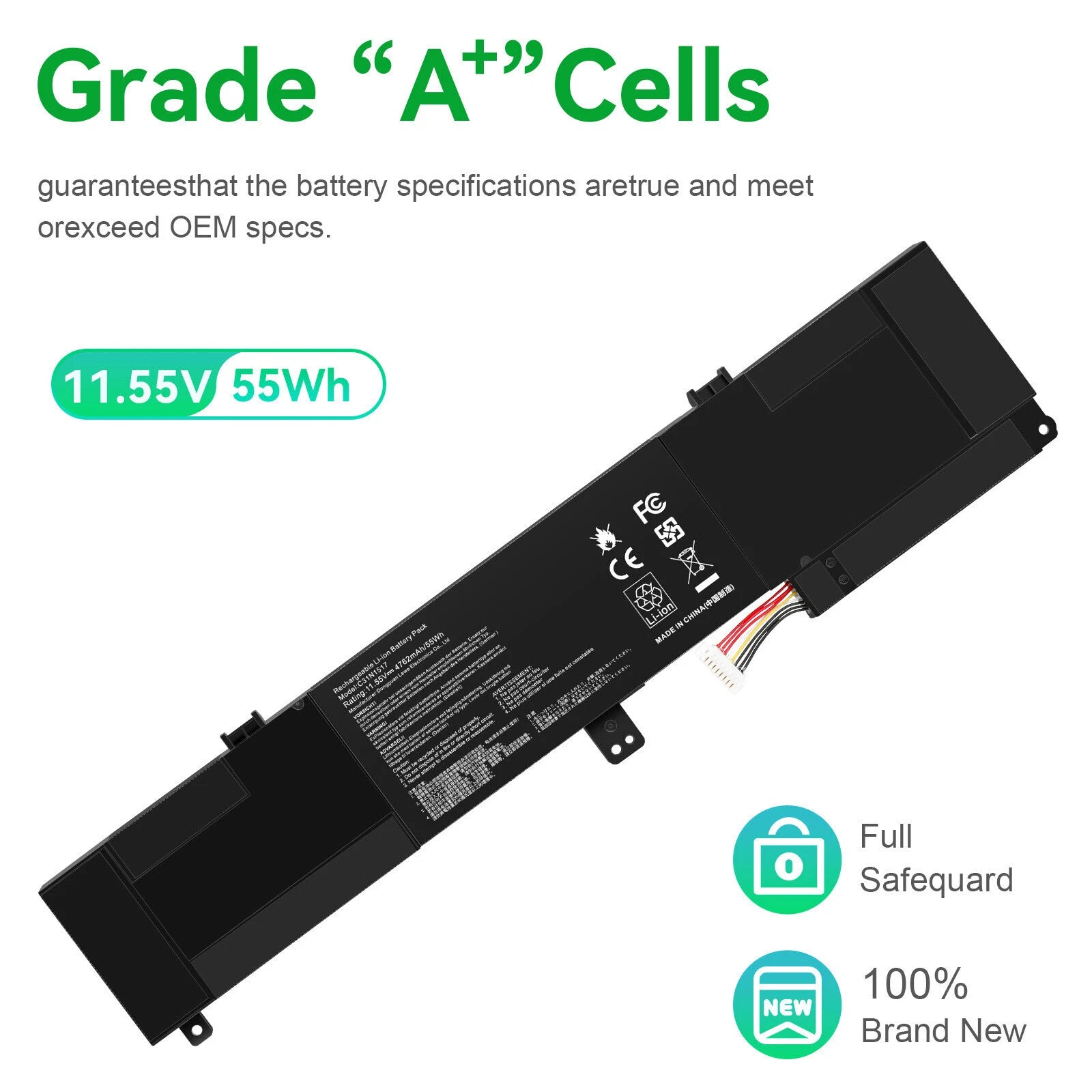 C31N1517 Battery For ASUS Q304U Q304UA Q304UAK /VivoBook Flip TP301 Series 55Wh