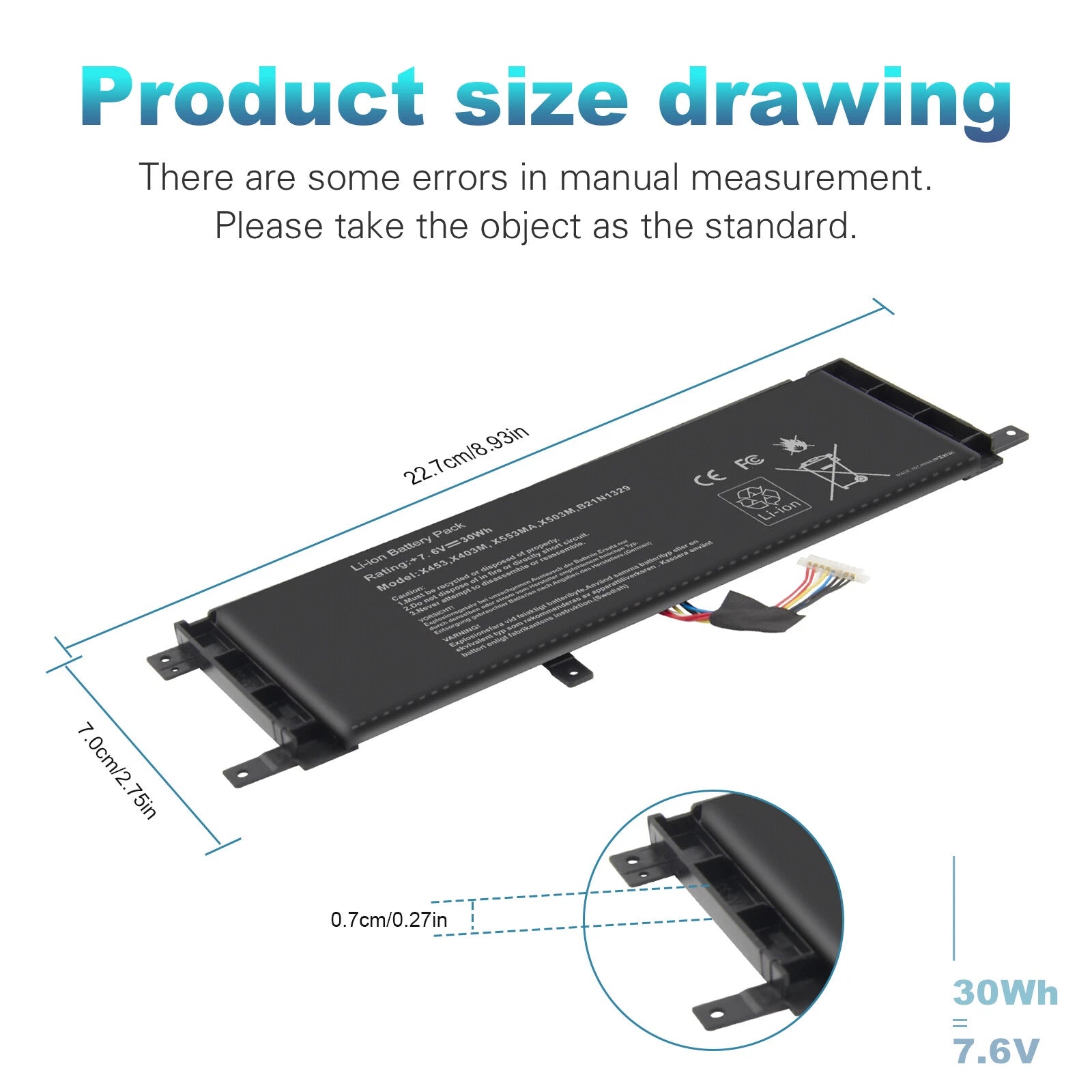 B21N1329 Battery For Asus X453 X453MA X553 X553M X553MA X403 X403MA F553M R515M