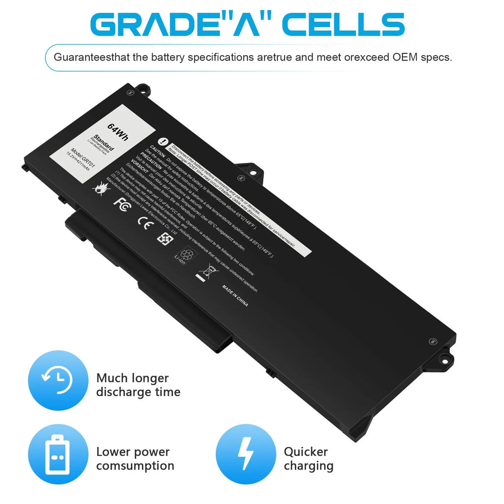 ?64WH GRT01 Battery For Dell Latitude 5521 5421 5431 Precision 3561 3470 0P3TJ