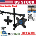 Dual Monitor Stand for 10" to 32" Screens,Free Standing Adjustable Monitor Mount