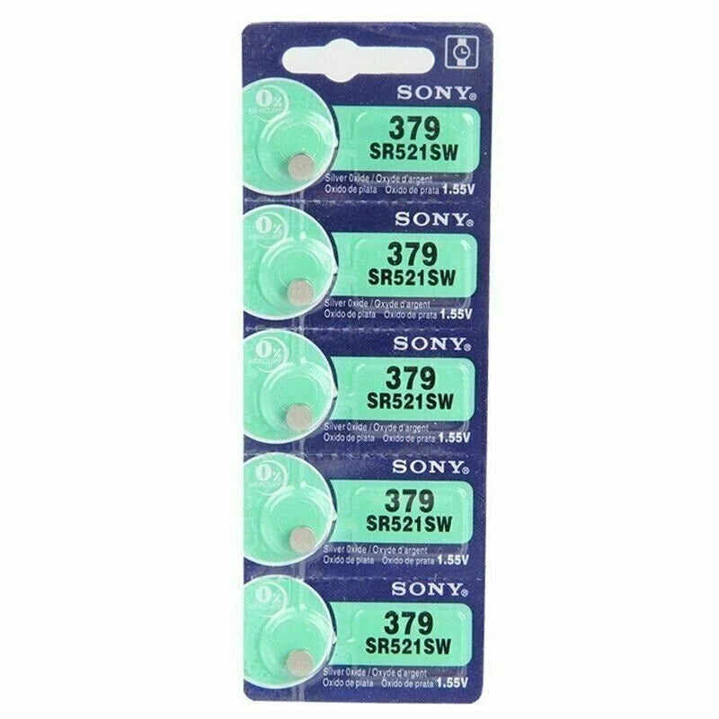 2 PCS SR521SW Sony 379 Watch Battery AG0 1.55V Button Battery Silver Oxide