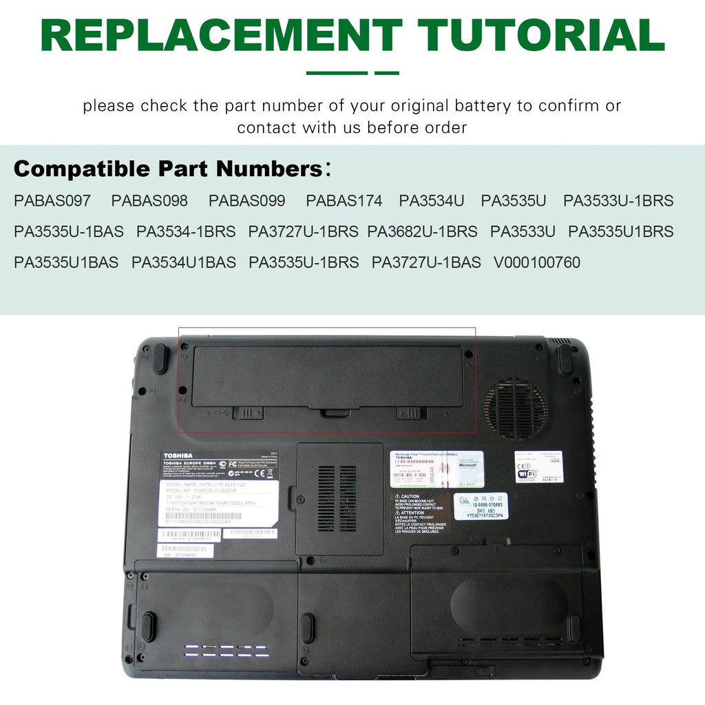 6Cell Battery for Toshiba Satellite L305D-S5974 TS-A200 L300 PA3534U-1BRS Laptop