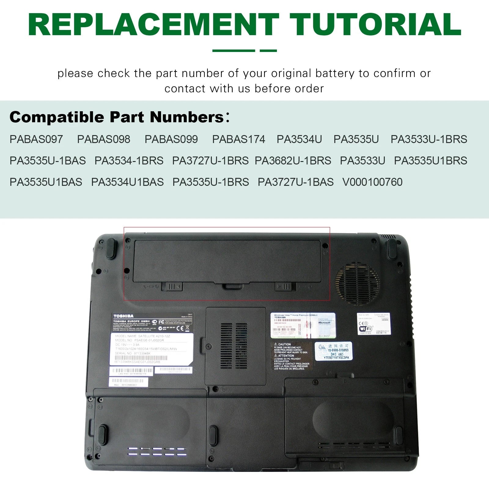 6Cell Battery for Toshiba Satellite L305D-S5974 TS-A200 L300 PA3534U-1BRS Laptop