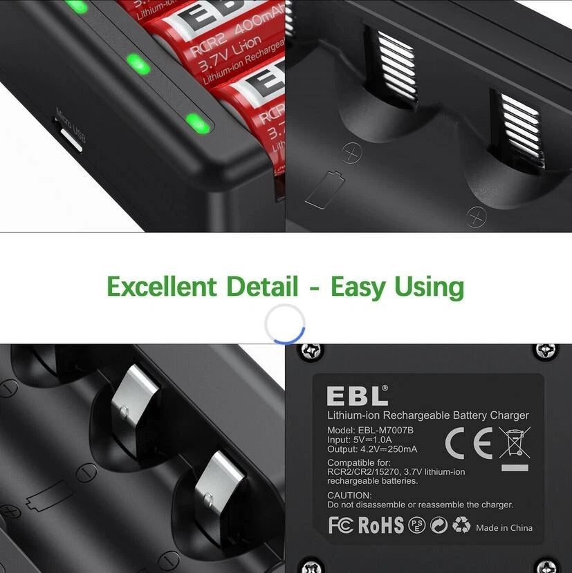 EBL 3.7V CR2 RCR2 USB Battery Charger Li-Ion 15270 (NO BATTERIES INCLUDED)