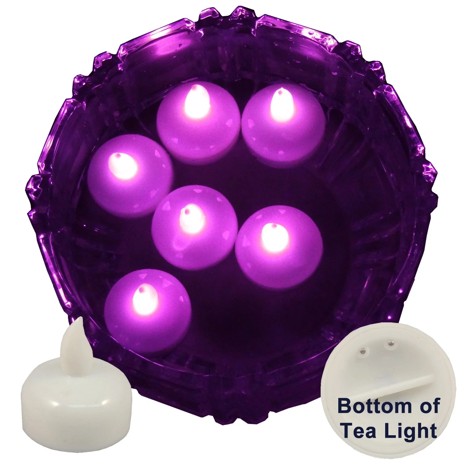 6 Flameless Floating LED tealight Candle Battery operated Pink tea lights NEW