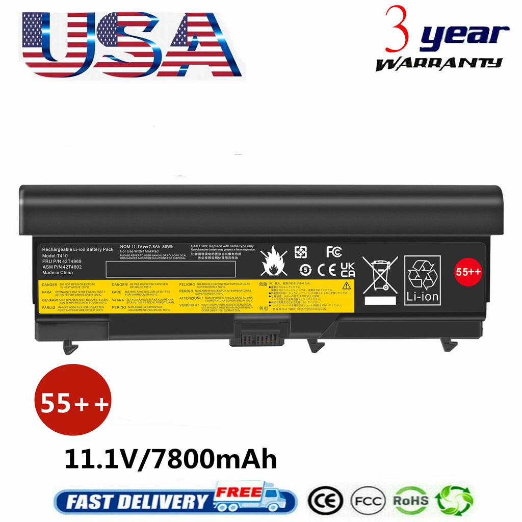 9Cell Battery for Lenovo ThinkPad 55+T410 T420 T510 T520 W510 W520 Notebook