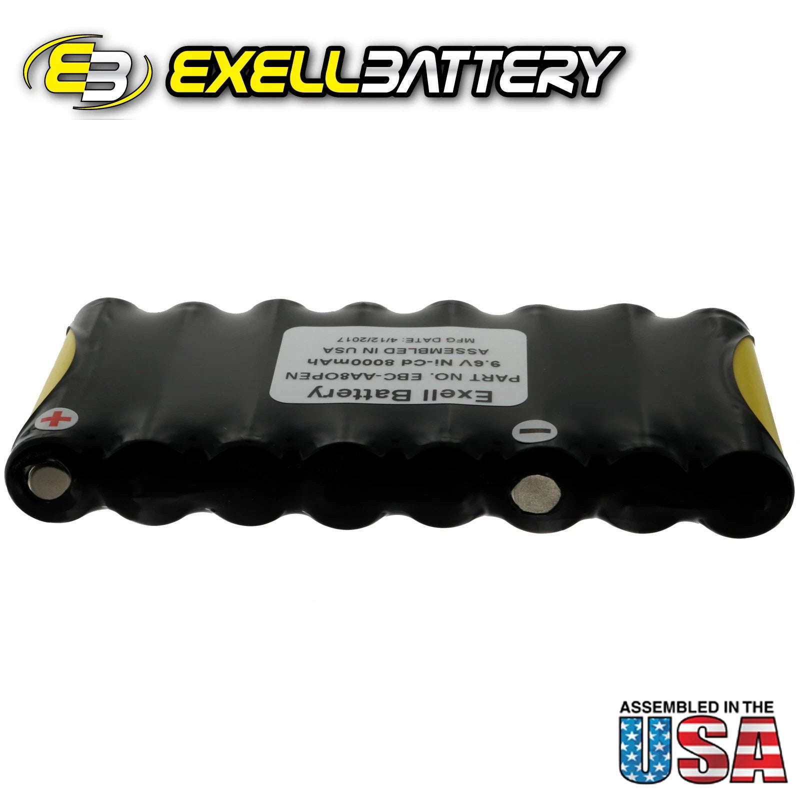 Exell Custom 9.6V 800mAh (8xAA) NiCd Battery Pack