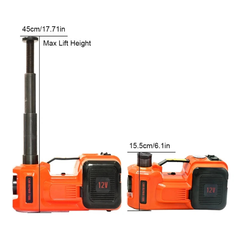 12V 5Ton Car Electric Hydraulic Floor Jack Tire Inflator Pump LED Flashlight US