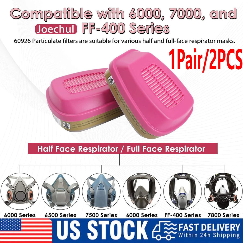 2PCS Replacement for 3M 60923 Organic Vapor Acid Gas Cartridge P100 Filter