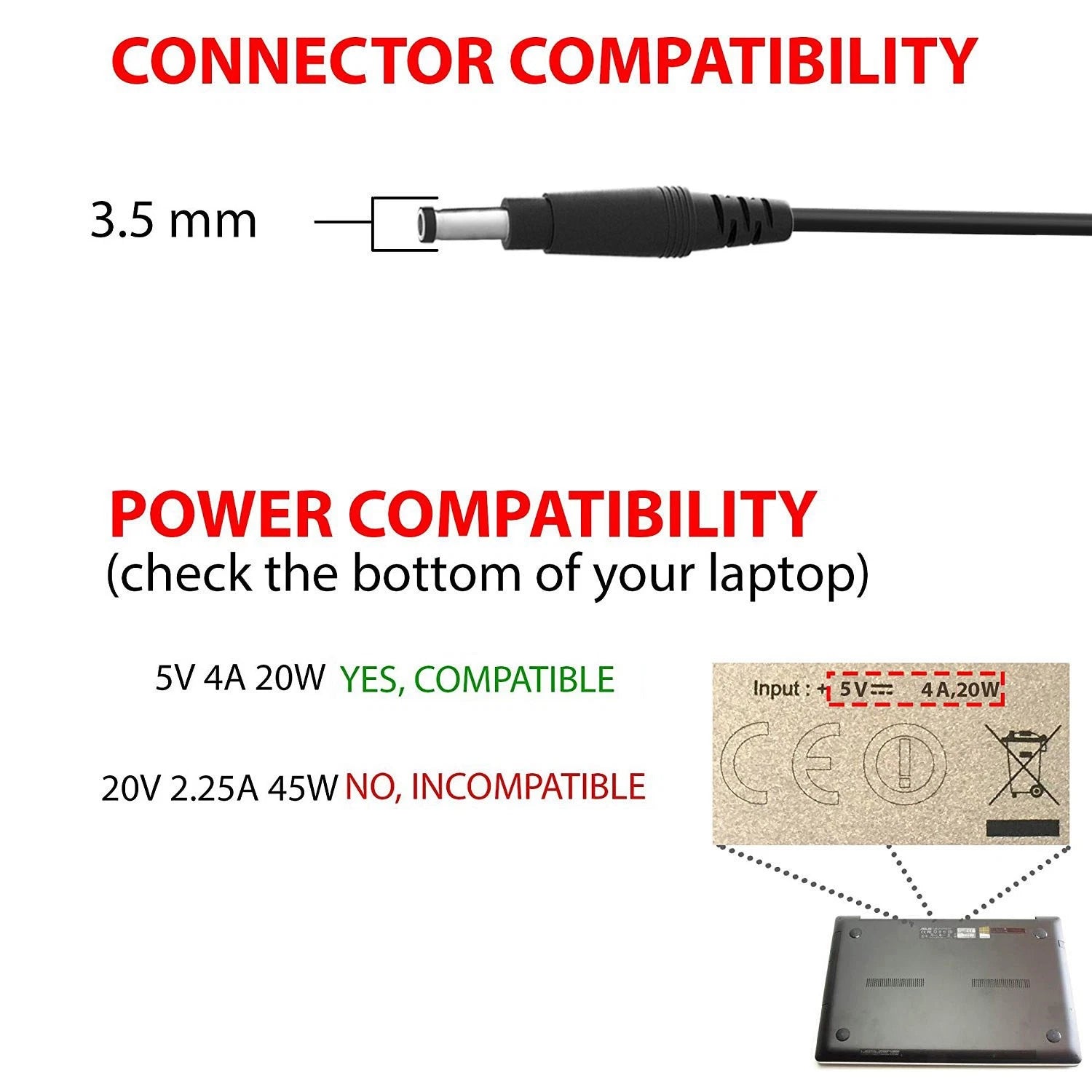 AC Adapter For Lenovo Ideapad 100S-11IBY 80R2 5V 4A 20W DC Power Supply Charger