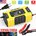 Automatic Lifepo4 Car Battery Charger 10A 12V / 24V Smart Repair Maintainer Boat
