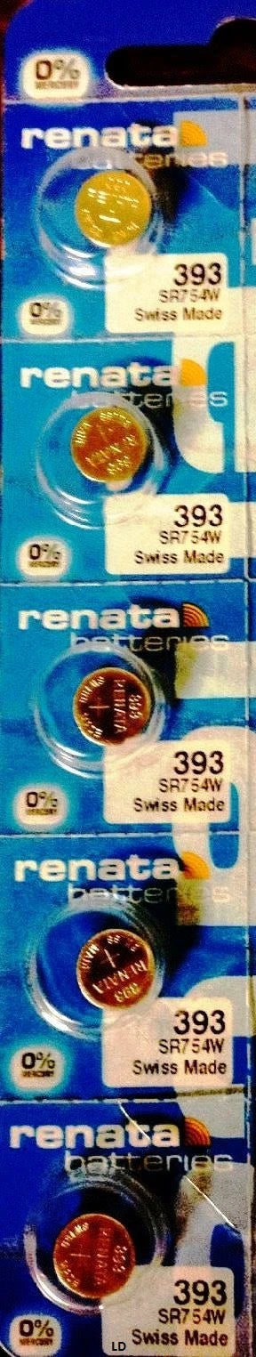 393 RENATA SR754W (2 piece) WATCH BATTERY New packaging Authorized Seller