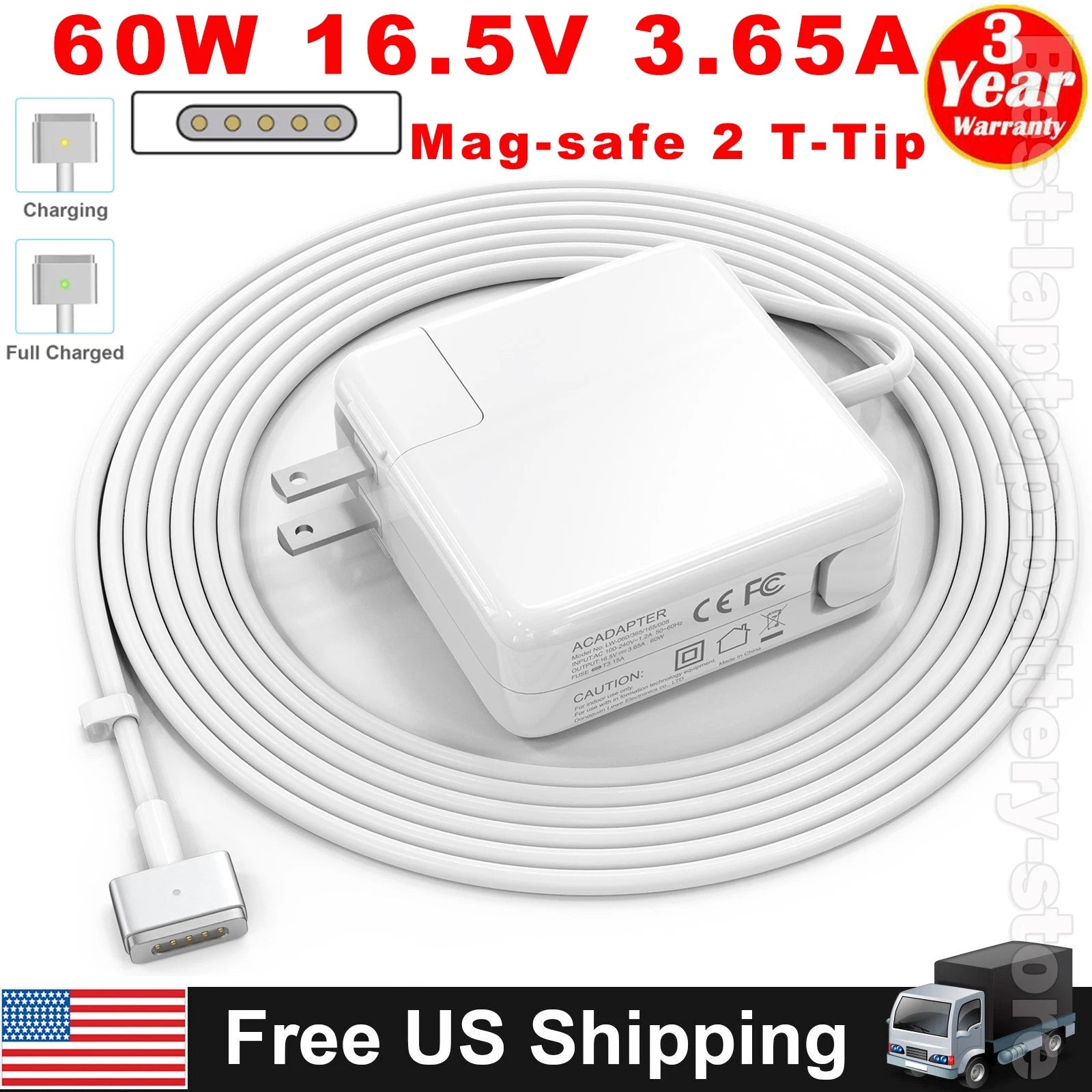 60W T-Tip AC Adapter Charger For MacBook Air Pro 13" 11" A1425/1436/A1435/A1502