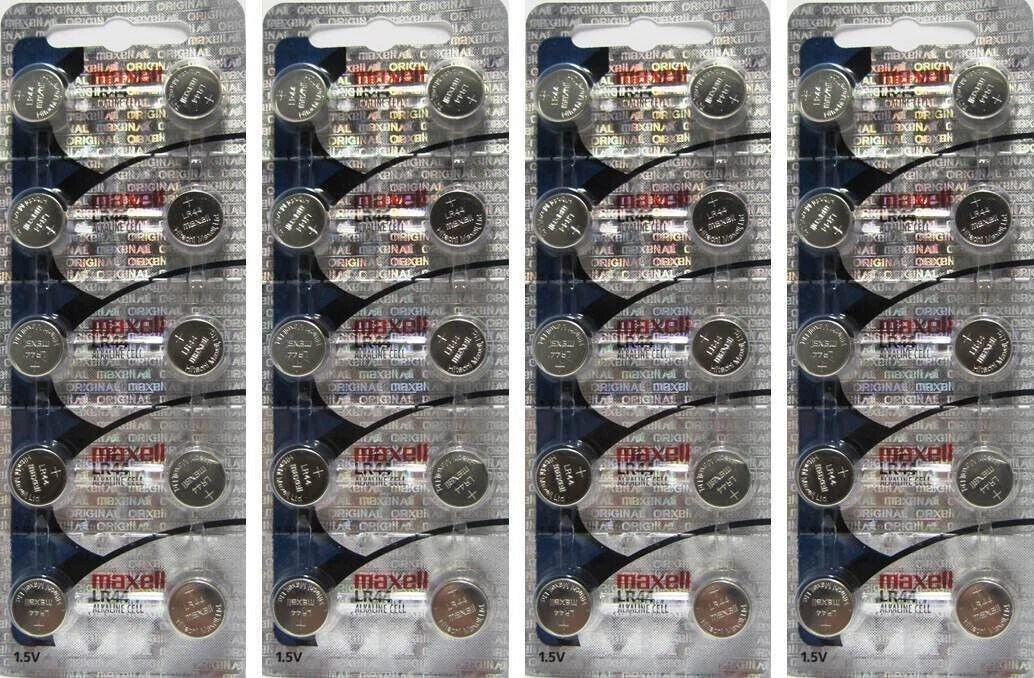 40 Fresh Genuine Maxell LR44 (A76) 357 1.5V Alkaline Button Cell Batteries