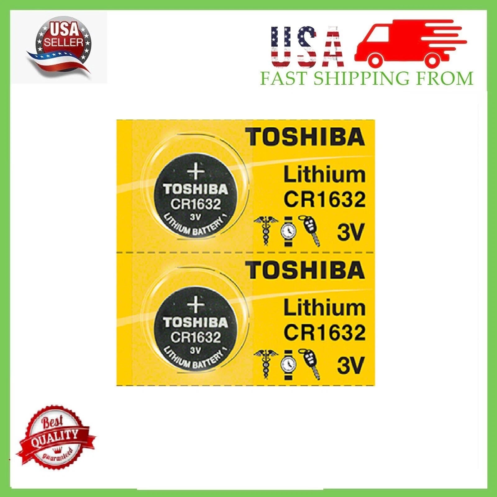 Lot Original Toshiba CR1632 3V Lithium Coin Cell Battery 1/2/5/10/15/25/100 LOT