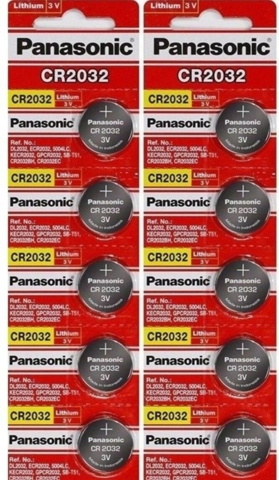 13 x SUPER FRESH Panasonic ECR2032 CR2032 Lithium Battery 3V Coin Cell Exp. 2028