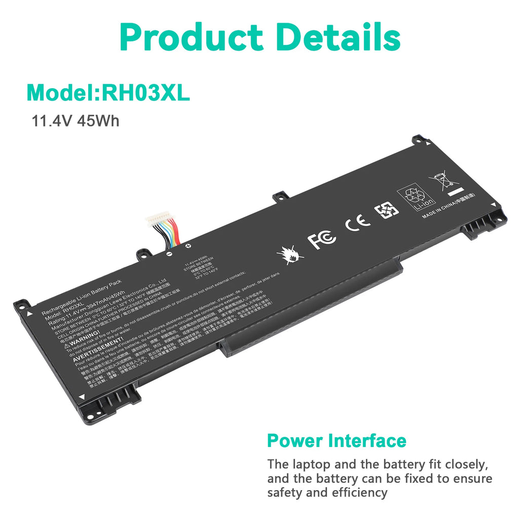 RH03XL Battery for HP ProBook 430 440 445 450 630 640 650 G8 HSTNN-OB1T