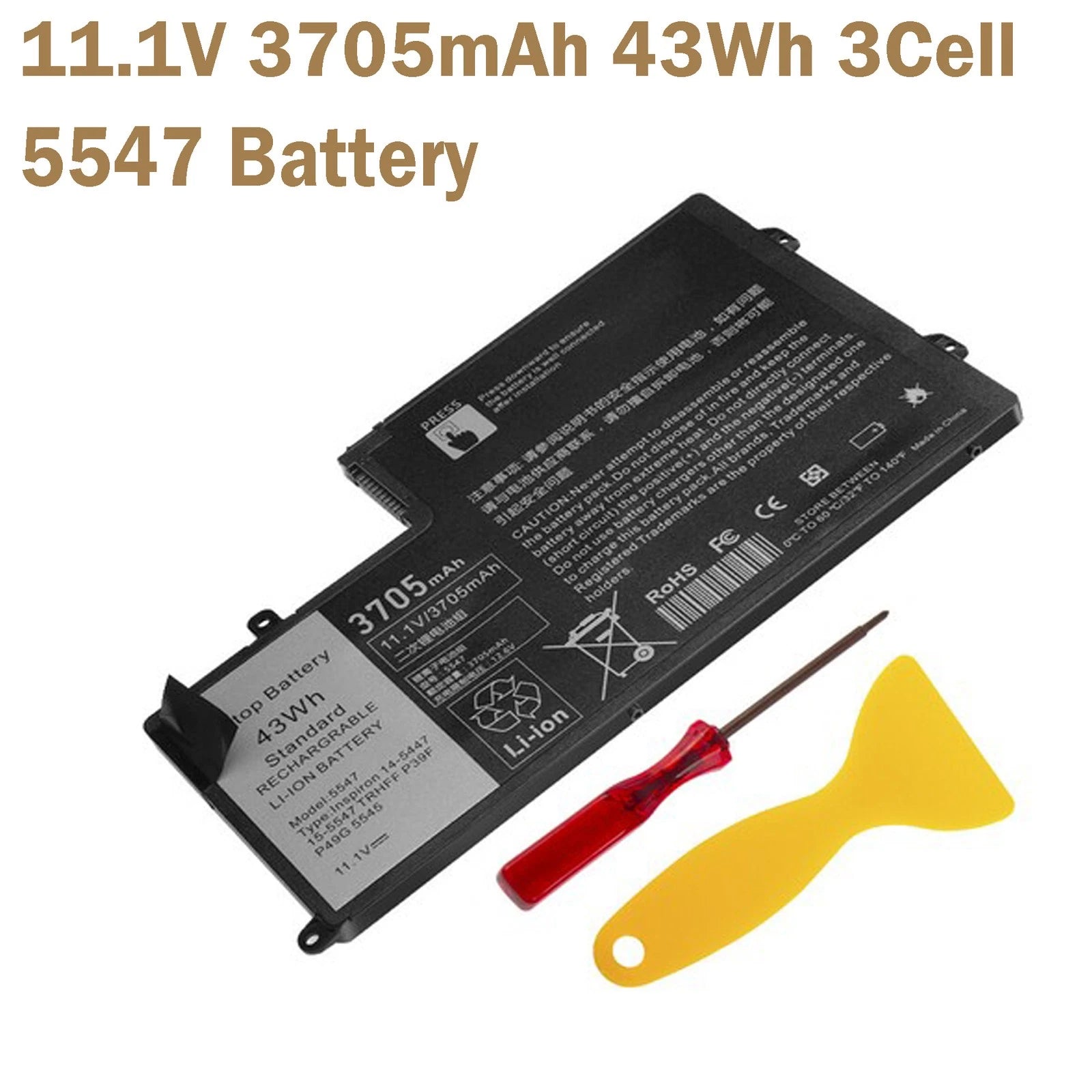 LOT TRHFF Battery For Dell Inspiron 14 15 5445 5447 5448 5547 5548 3550 3450 43W