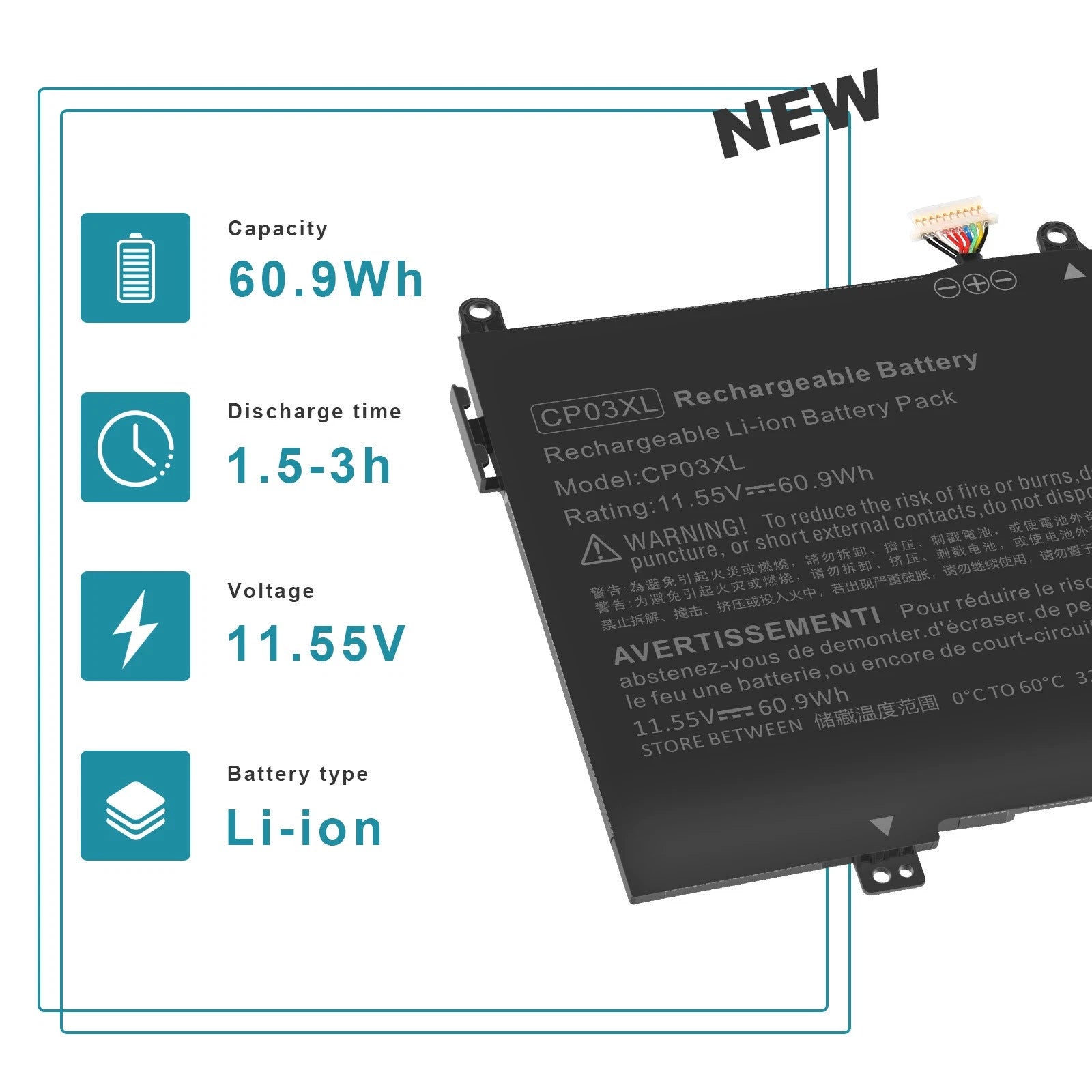 CP03XL Battery for HP Spectre x360 13-ae000 13-ae011dx 13-ae012dx 13-ae014dx