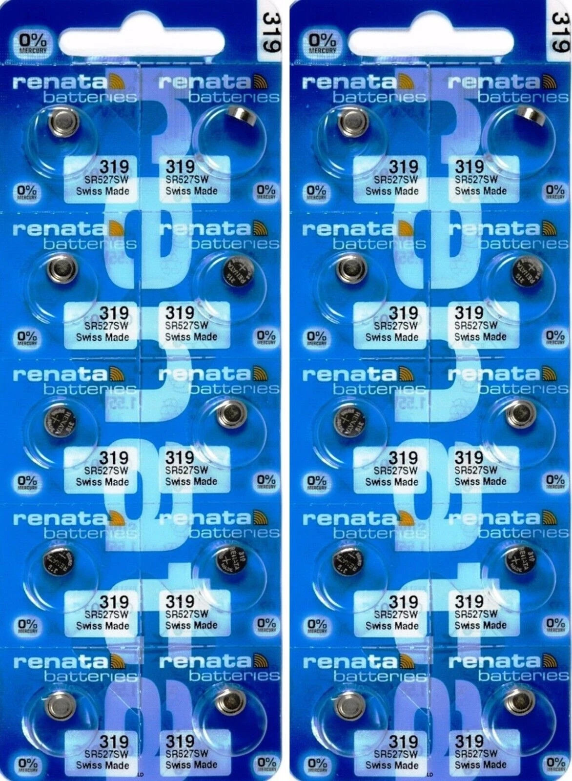 20 Renata Mercury Free SR527SW Batteries