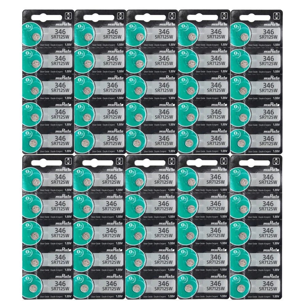 Murata #346 SR712SW 1.55V Silver Oxide Watch Battery 50 Pack