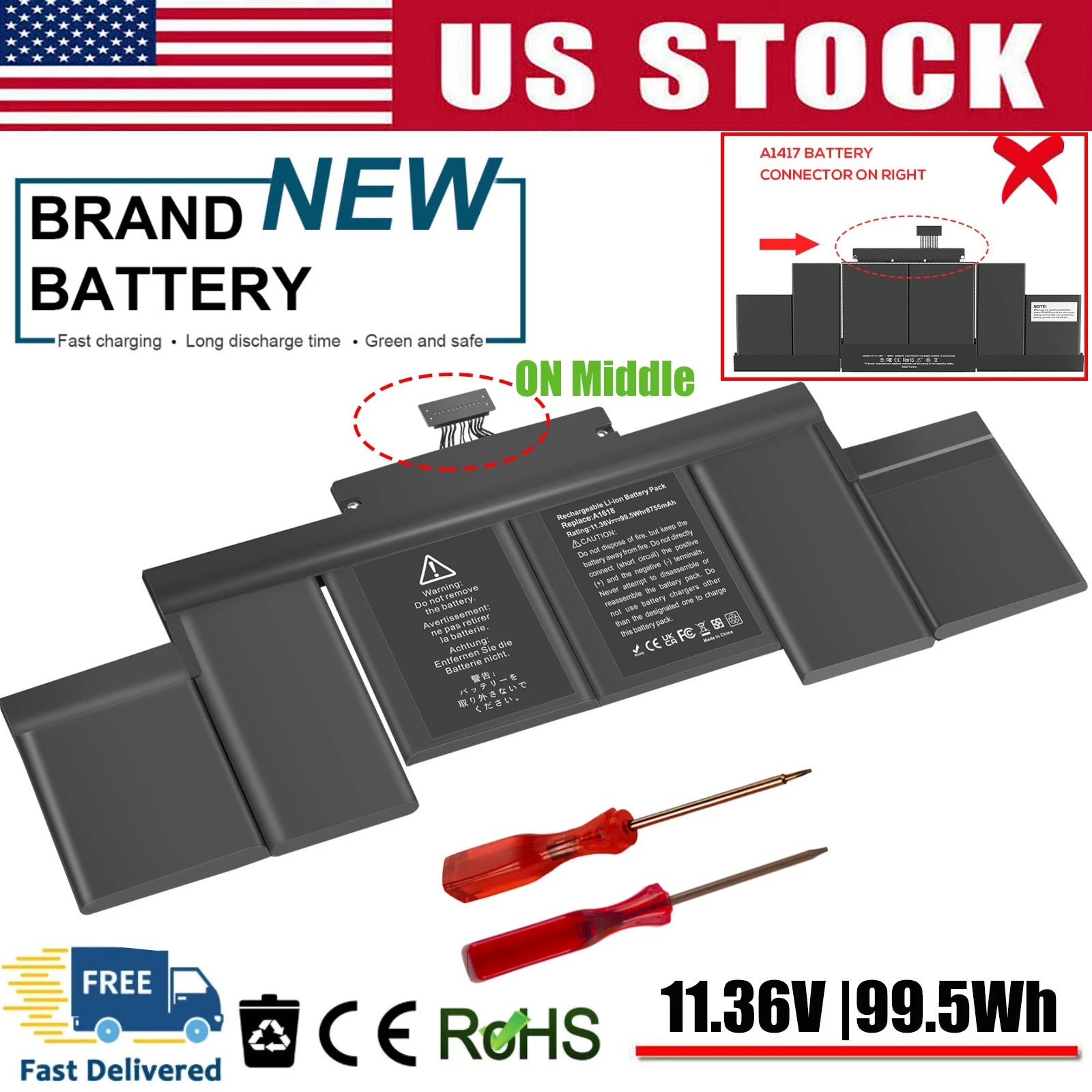 ?LOT A1618 Battery For MacBook Pro 15 inch Retina A1398 Late 2013 Mid 2014 2015