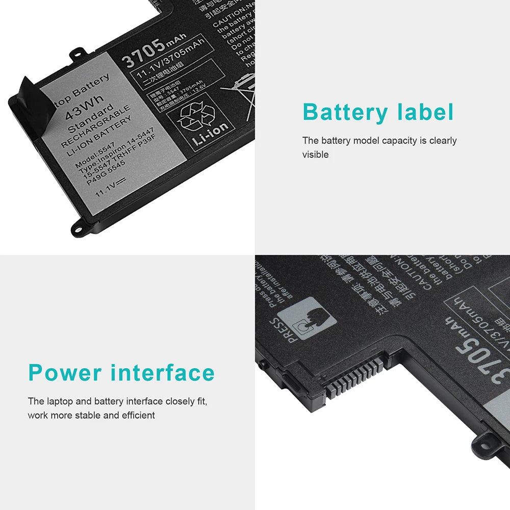 LOT TRHFF Battery For Dell Inspiron 14 15 5445 5447 5448 5547 5548 3550 3450 43W