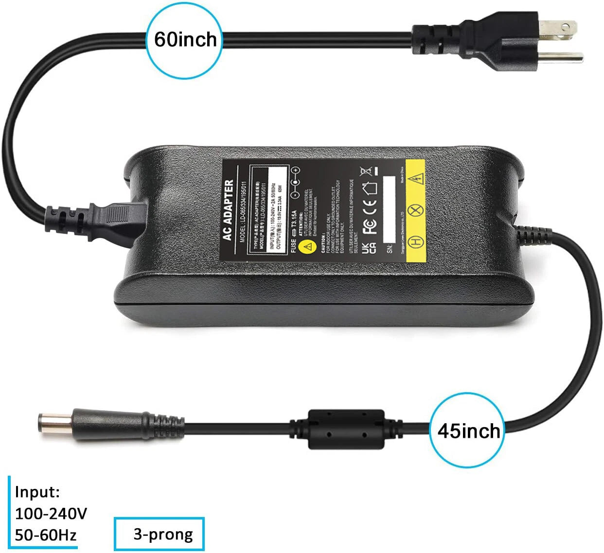 AC Adapter Laptop 90W fast Charger For Dell Latitude 5480 5580 7280 7480 E4300