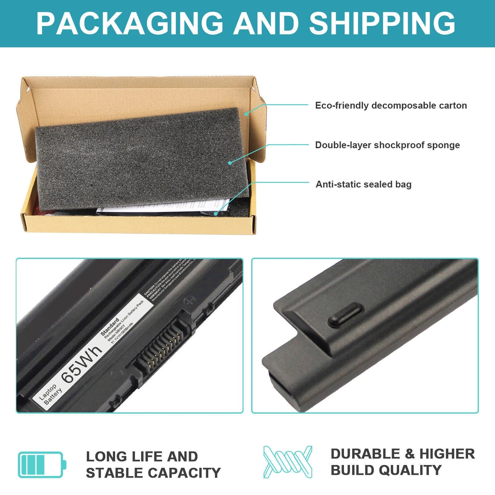 65Wh MR90Y XCMRD Battery for Dell Inspiron 14-3421 5421 15-3521 5521 3721 VR7HM
