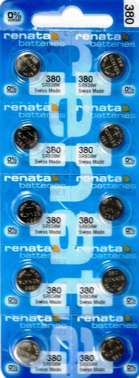 380 RENATA SR936W (2 piece) SR936 WATCH BATTERY New packaging Authorized Seller